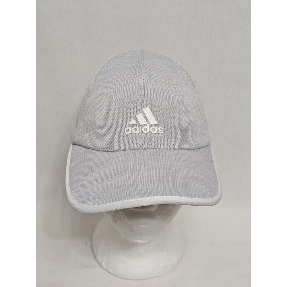 adidas Running Baseball Cap Grey Knit Climacool Fits Most Adjustable Strap